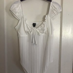 Wild Fable White Babydoll Bodysuit